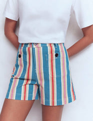 Primrose Denim Shorts-Stripe / Boden