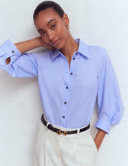 Puff Sleeve Oxford Shirt-French Blue / Boden Outlet