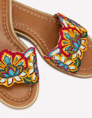 Beaded Flower Flat Sandal-Floral Multi Embroidery / Boden
