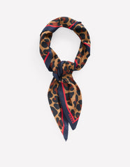 Elisabeth Silk Square Scarf-Multi, Cheetah Pop / Boden Discount