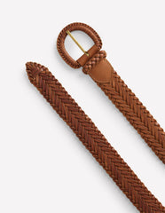 Woven Leather Belt-Tan / Boden us