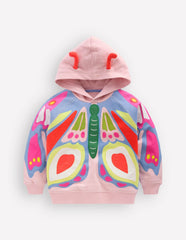 Novelty Relaxed Hoody-Pink Butterfly / Boden Online