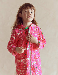 Romie Towelling Zip Throw-On-Festival Pink Giant Daisy / Boden Outlet