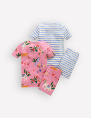 Twin Pack Short Pajamas-Pink Unicorn / Boden Outlet