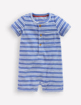 Short Sleeve Towelling Romper-Blue Stripe / Boden us