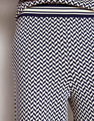 Jacquard Knitted Trousers-Geo Navy and Ivory Jacquard / Boden Outlet