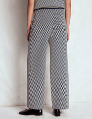 Jacquard Knitted Trousers-Geo Navy and Ivory Jacquard / Boden Outlet