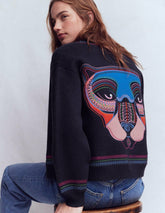 Abi Jacquard Cardigan-Navy, Tiger / Boden Discount