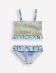 Pretty Peplum Bikini-Smocked Gingham Daisy / Boden Sale