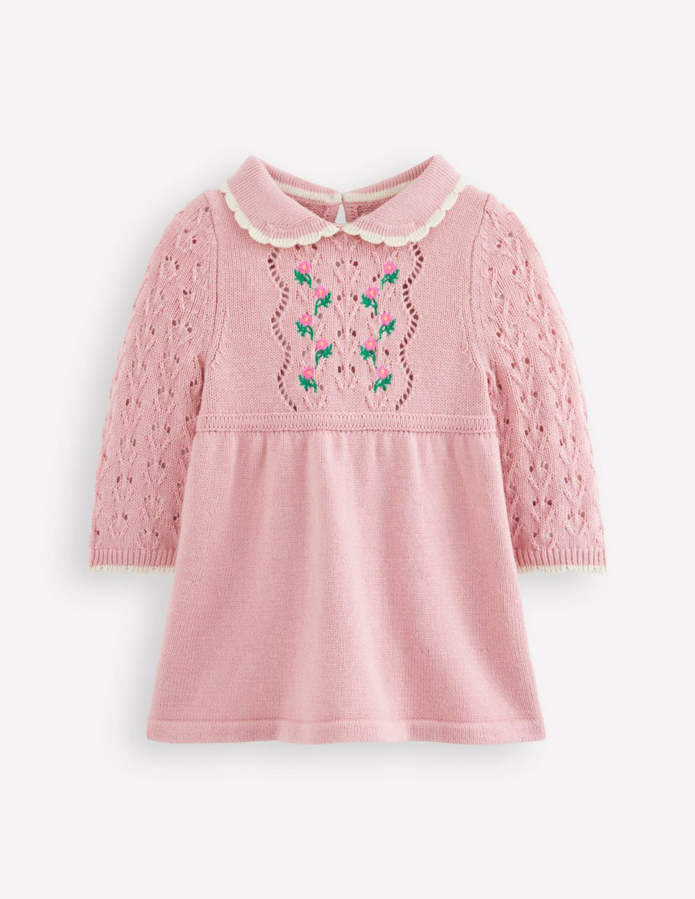 Pointelle Knitted Dress-Vintage Pink / Boden