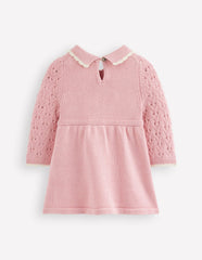 Pointelle Knitted Dress-Vintage Pink / Boden