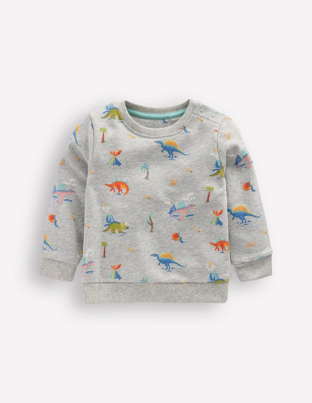 Printed Sweatshirt-Grey Marl Dinos / Boden Sale