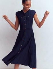 Cap Sleeve Knitted Dress-Navy / Boden
