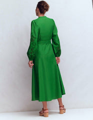 Mae Linen Blend Shirt Dress-Highland Green / Boden Discount