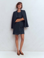 Callie Linen Short Dress-Navy / Boden us