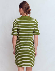 Tilda Jersey T-shirt Dress-Olive and Ivory Stripe / Boden