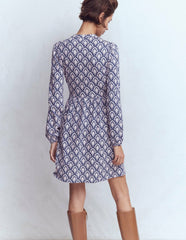 Amy Short Jersey Dress-Navy, Petal Terrace / Boden Sale