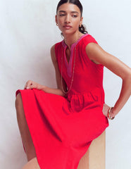May Jersey Midi Dress-Poppy Red / Boden Online