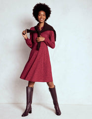 Orla Short Jersey Shirt Dress-Chestnut, Blossomy Paisley / Boden Outlet
