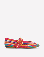 Kylie Flat Buckle Mary Janes-Multi Raffia / Boden On sale