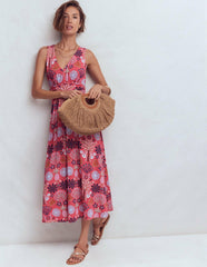 Elodie Jersey Maxi Dress-Cherry Blush, Tropical Forest / Boden Outlet