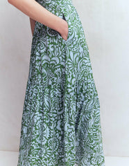 Camalie Jersey Maxi Dress-Green, Elaborate Gardenia / Boden Outlet
