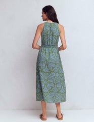 Daphne Double Cloth Dress-Green Ornamental Foliage / Boden Sale