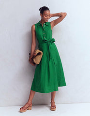 Belinda Linen Shirt Dress-Fresh Green / Boden Sale