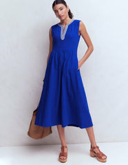 May Jersey Midi Dress-Bright Blue / Boden Outlet