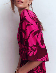 Imelda Kimono Jersey Dress-Pink Peony, Decorative Lattice / Boden On sale