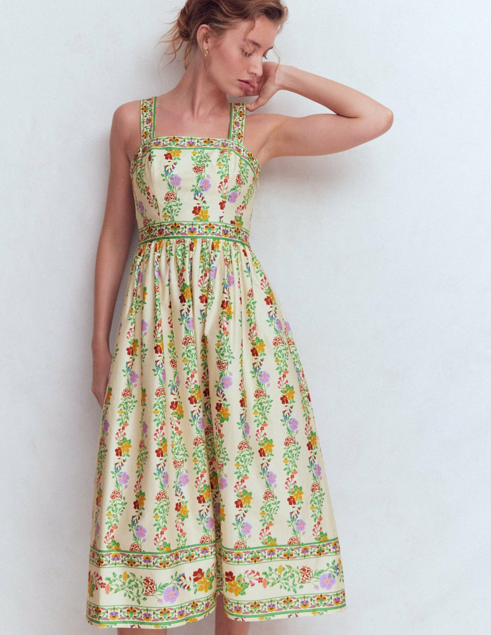 Square Neck Occasion Dress-Ivory, Blossom Trail / Boden us