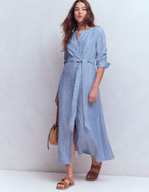 Mollie Linen Shirt Dress-Chambray / Boden Discount