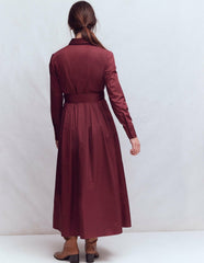 Pleated Ruffle Shirt Dress-Deep Wisteria / Boden Online