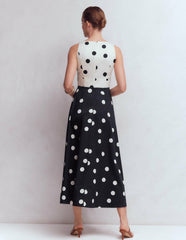 Silvia Boned Bodice Maxi Dress-French Navy Painted Spaced Dot / Boden On sale