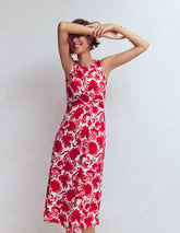 Zara Cross Waist Jersey Dress-Merida Red, Shadow Blossom / Boden us