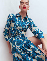 Ellie Cotton Maxi Shirt Dress-Ivory Floral Frenzy / Boden Sale