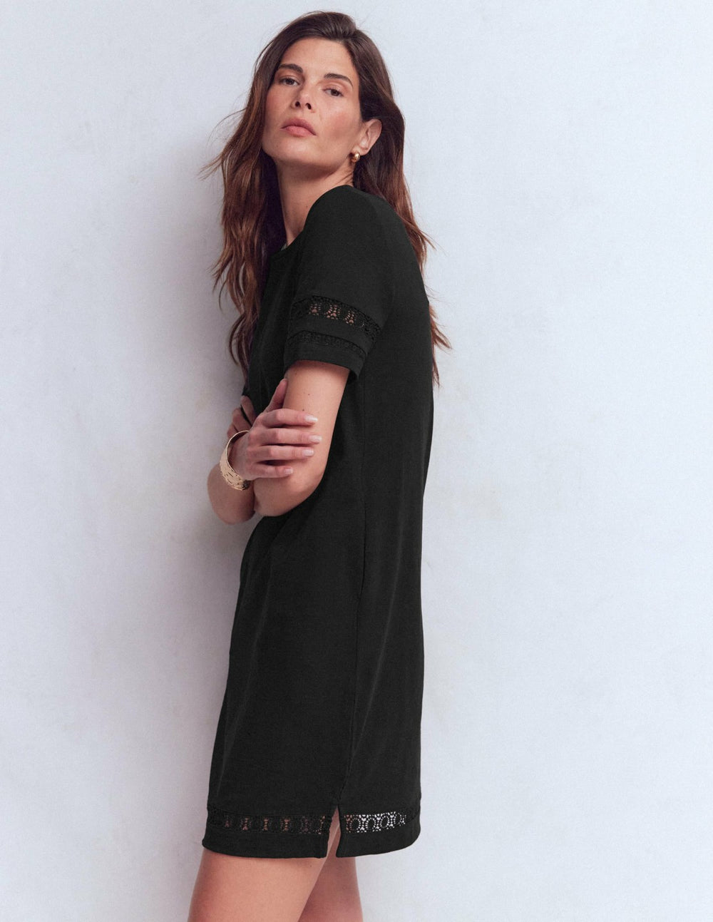 Hattie Jersey T-shirt Dress-Black / Boden us