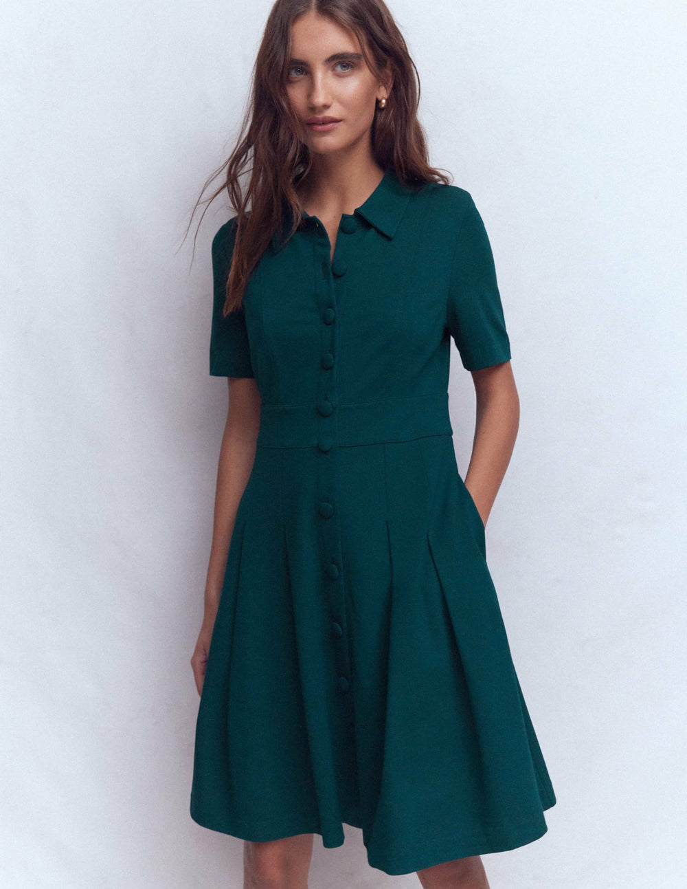 Bridget Ponte Short Dress-Midnight Teal / Boden Sale