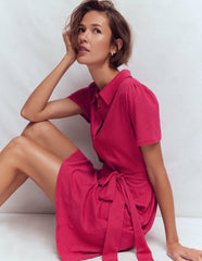 Patti Short Jersey Shirt Dress-Sweet Cherry / Boden Sale