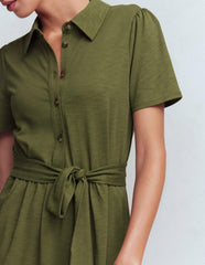 Patti Short Jersey Shirt Dress-Woodland Green / Boden Discount