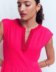 May Jersey Short Dress-Opulent Pink / Boden