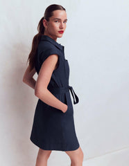 Short Belted Shirt Dress-Navy / Boden Outlet