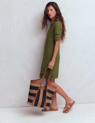 Hattie Jersey T-shirt Dress-Olive / Boden Online