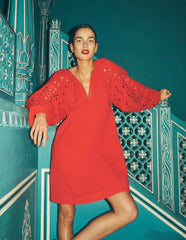 Embroidered Sleeve Kaftan-Red Embroidery / Boden Outlet