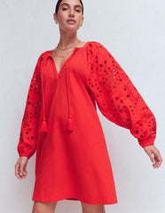 Embroidered Sleeve Kaftan-Red Embroidery / Boden Outlet