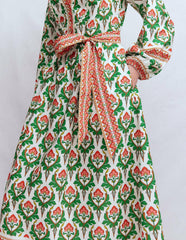 Cary Cotton Midi Dress-Multi, Ornamental Stamp / Boden us