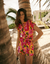 Kay Linen Playsuit-Yellow Radiant Bloom / Boden