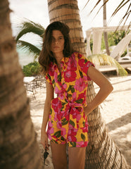 Kay Linen Playsuit-Yellow Radiant Bloom / Boden