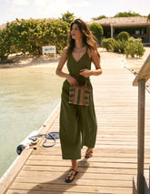 Strappy Linen Jumpsuit-Winter Moss / Boden Sale