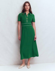 Etta Piping Trim Ponte Dress-Fresh Green / Boden Outlet
